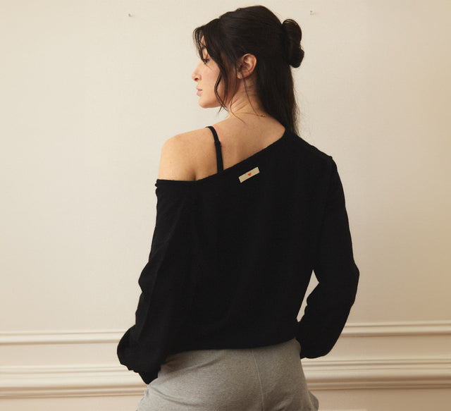 CLASSIC LOOSE FIT SHORT CRADIGAN - Black