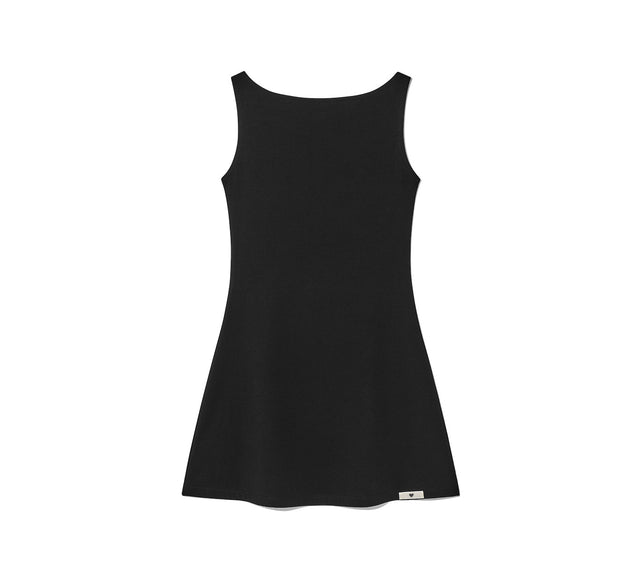 COLLECTION BOAT NECK A-LINE DRESS - Gray