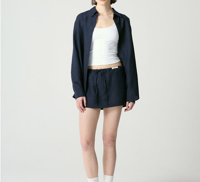 COLLECTION LONG LINEN SHIRT - White