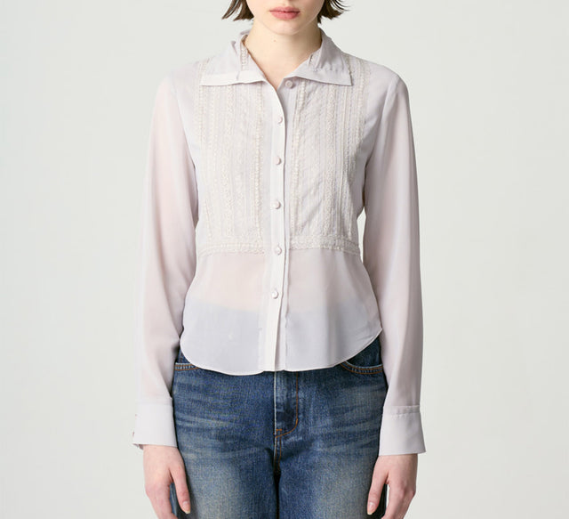 COLLECTION LONG SLEEVE BLOUSE - Peach
