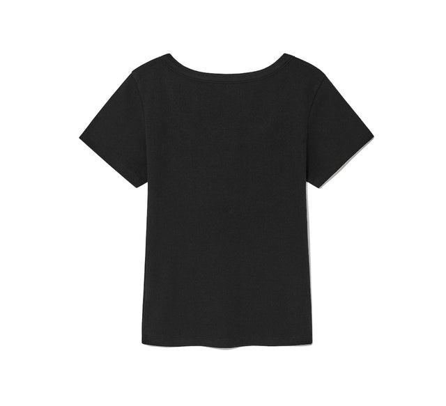 COLLECTION VINTAGE EYELET BUTTON TEE - White