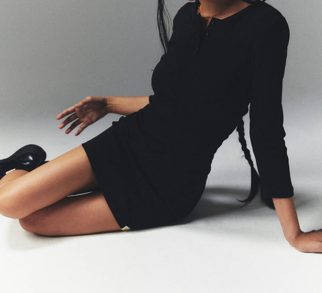 CLASSIC BUTTON FLY MINI DRESS - White