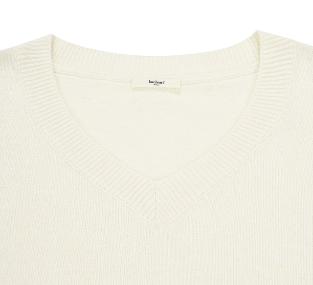 CLASSIC V-NECK KNIT PULLOVER - Black