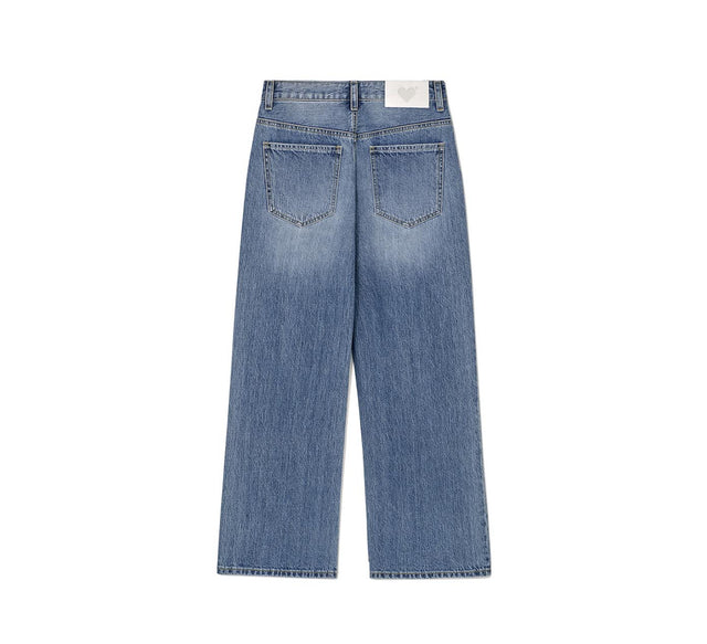 LH FLARE WIDE JEAN - Mid Blue