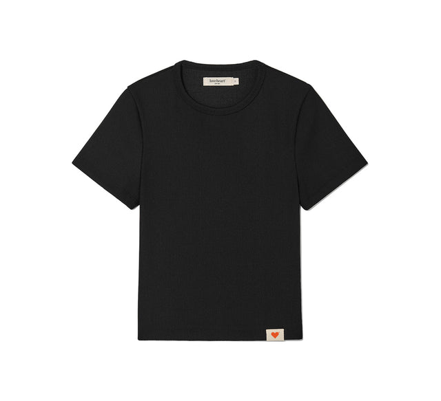 CLASSIC COZY RIB SHORT SLEEVE TEE - Black