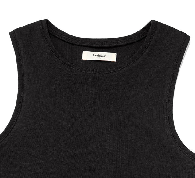 CLASSIC ROUND SLEEVELESS TEE - Black