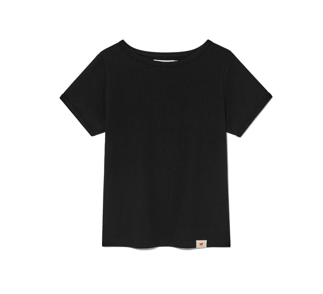 CLASSIC BOAT NECK BOXY TEE - Black