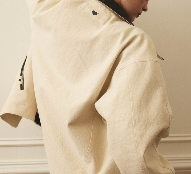 CLASSIC TWILL BOXY CASUAL JACKET - Ivory