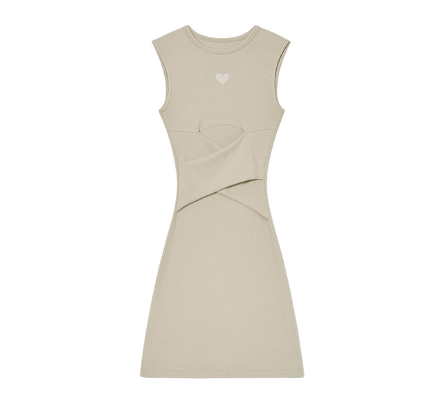COLLECTION CENTER CROSS WRAP MINI DRESS - Ivory