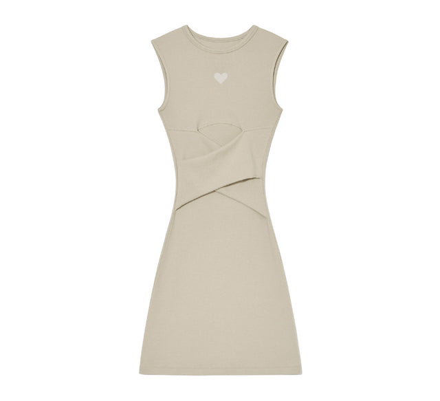 COLLECTION CENTER CROSS WRAP MINI DRESS - Ivory