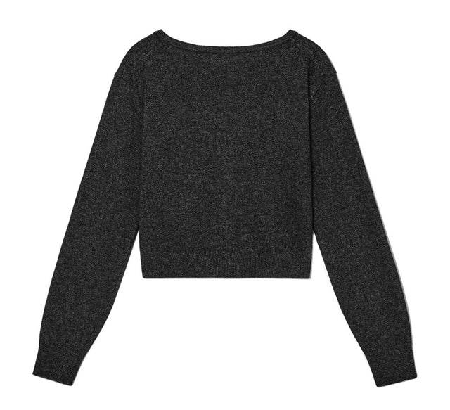 COLLECTION CROP CASHMERE CRADIGAN - Charcoal