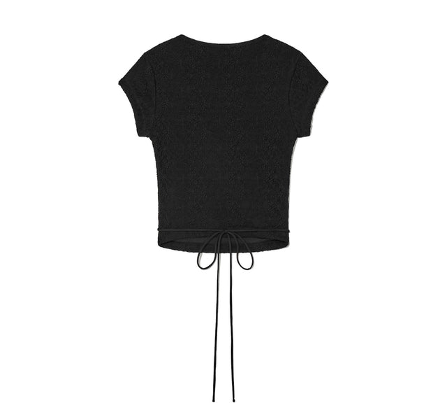 COLLECTION CROSSOVER V-NECK TEE - Black