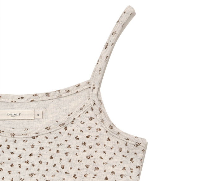 COLLECTION EYELET FLORAL TOP - Brown bloom