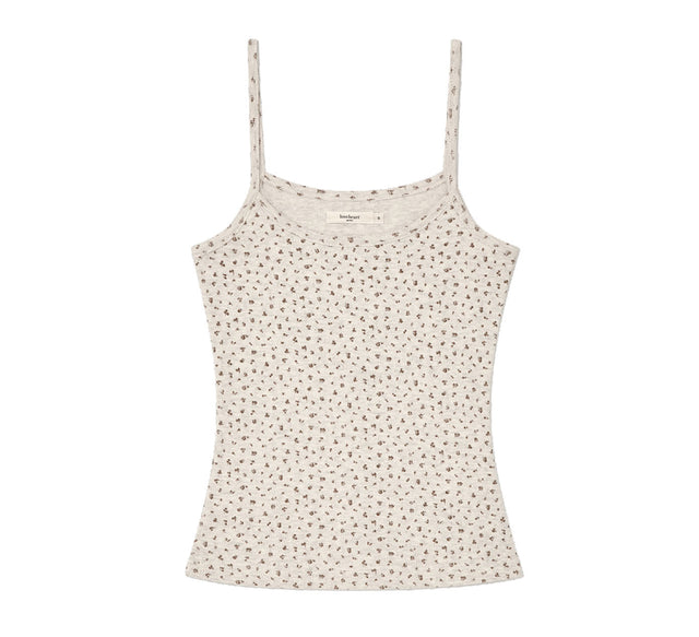 COLLECTION EYELET FLORAL TOP - Brown bloom