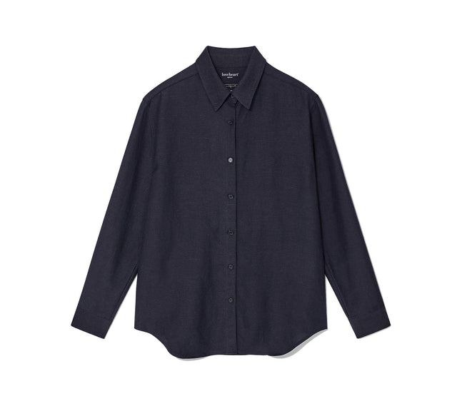 COLLECTION LONG LINEN SHIRT - Black