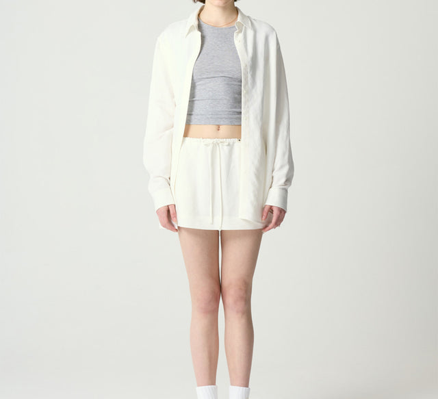 COLLECTION LONG LINEN SHIRT - White