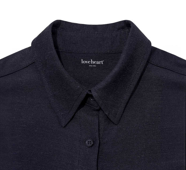 COLLECTION LONG LINEN SHIRT - Black