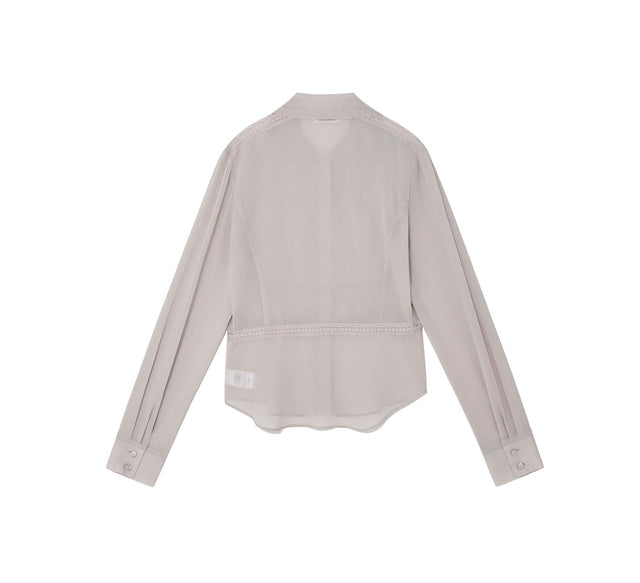 COLLECTION LONG SLEEVE BLOUSE - Light gray