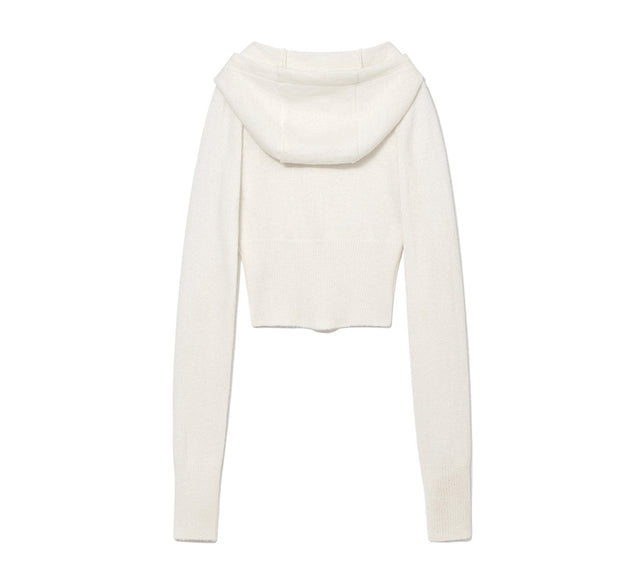 COLLECTION MOHAIR HOODY KNIT - Natural