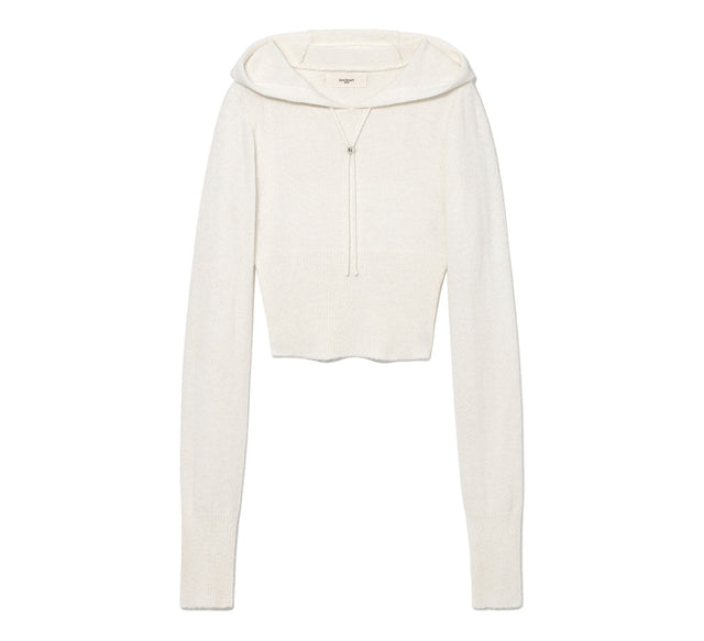 COLLECTION MOHAIR HOODY KNIT - Natural