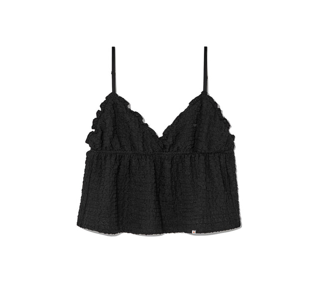 COLLECTION - PUFF SLEEVELESS TOP - Black