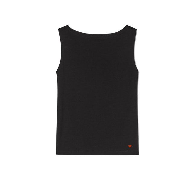 COLLECTION ROUND SLEEVELESS TOP - Black