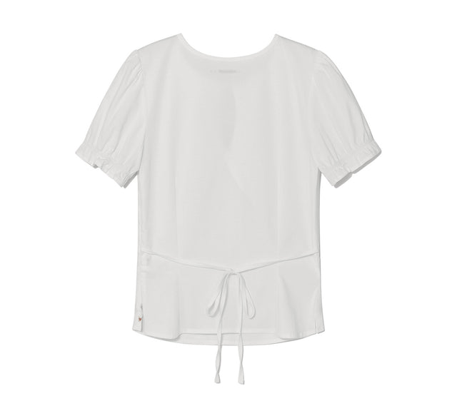 COLLECTION SHIRRING PUFF BLOUSE - White