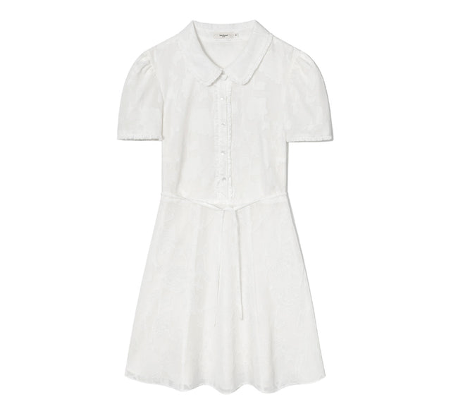 COLLECTION SHORT SLEEVE BELL DRESS - Ivory