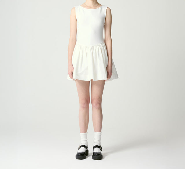 COLLECTION SLEEVELESS MINI DRESS - White