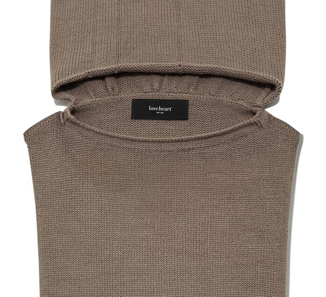 COLLECTION SLEEVELESS TURTLE VEST - Ash Brown