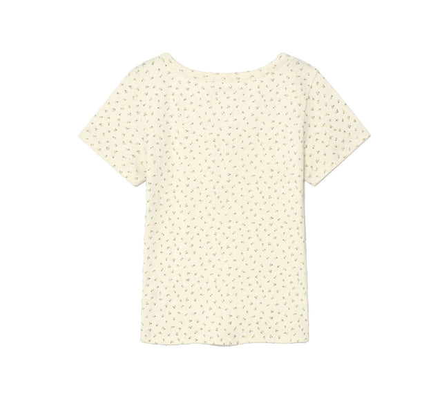 COLLECTION VINTAGE EYELET BUTTON TEE - Vanilla bloom