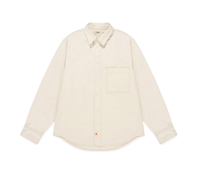 CLASSIC COTTON TWILL SHIRT - Beige