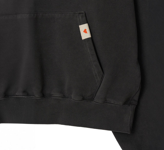 CLASSIC WASHED BOXY HOODY - Black