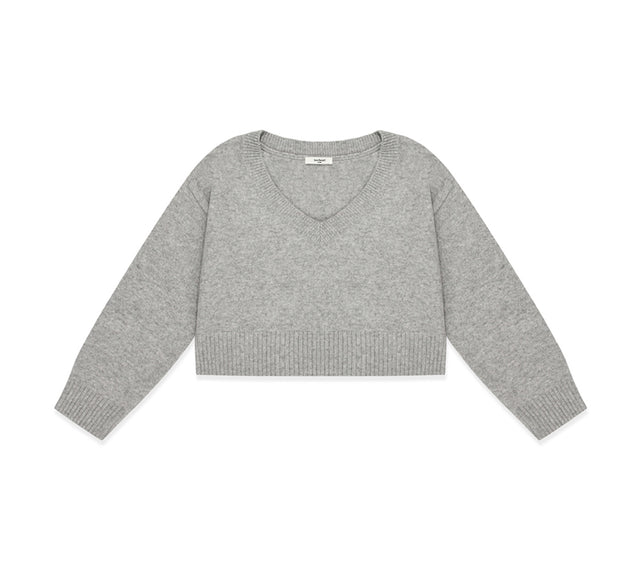 CLASSIC V-NECK KNIT PULLOVER - Ivory