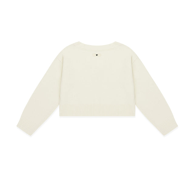 CLASSIC V-NECK KNIT PULLOVER - Ivory