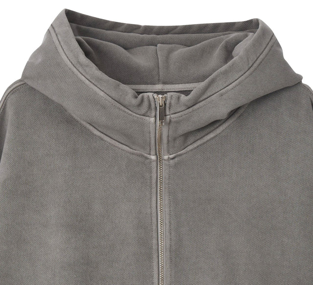 CLASSIC WASHED BOXY ZIP-UP - Gray