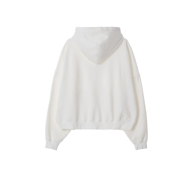 CLASSIC WASHED BOXY ZIP-UP - White