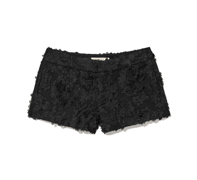 COLLECTION MICRO FLOWER SHORTS - Black