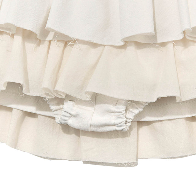 COLLECTION RUFFLE MINI SKIRT - Natural