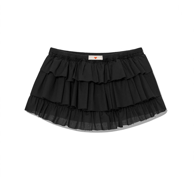 COLLECTION RUFFLE MINI SKIRT - Natural