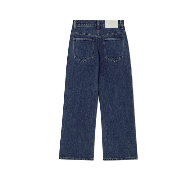 LH FLARE WIDE JEAN - Mid Blue